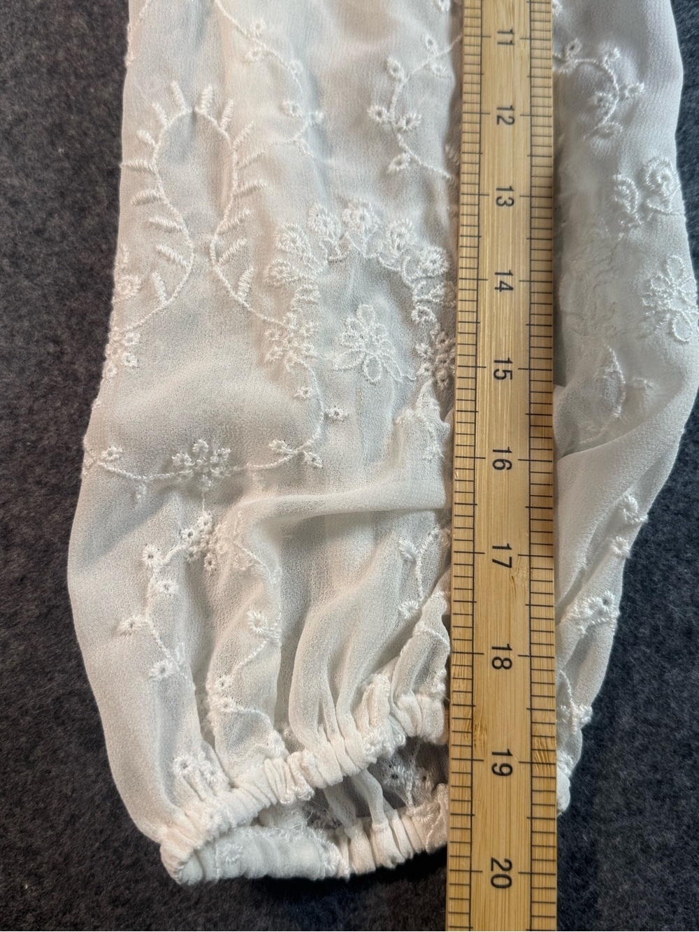 J.Crew White Embroidered Eyelet Blouse Boho Romantic Cottagecore Top XS sheer - Picture 9 of 10